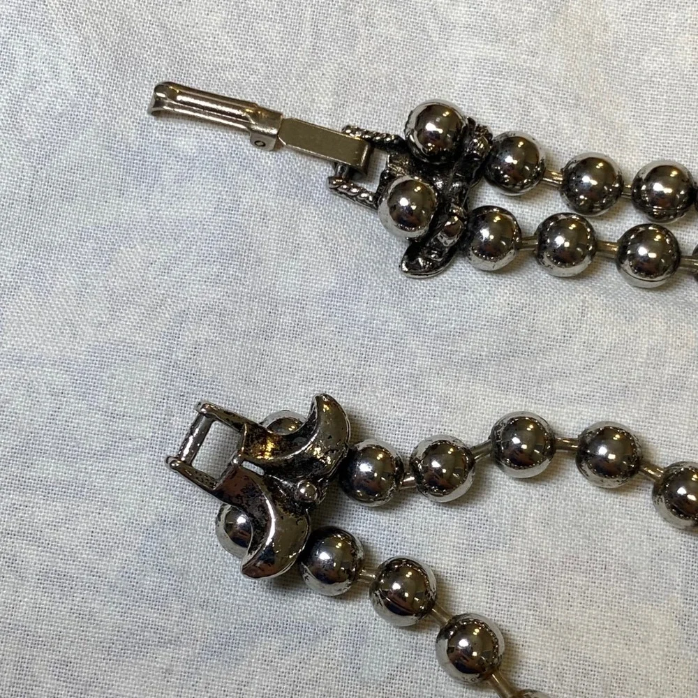 Vintage Southwestern Squash Blossom Style Necklace Turquoise Look Silver Tone‎